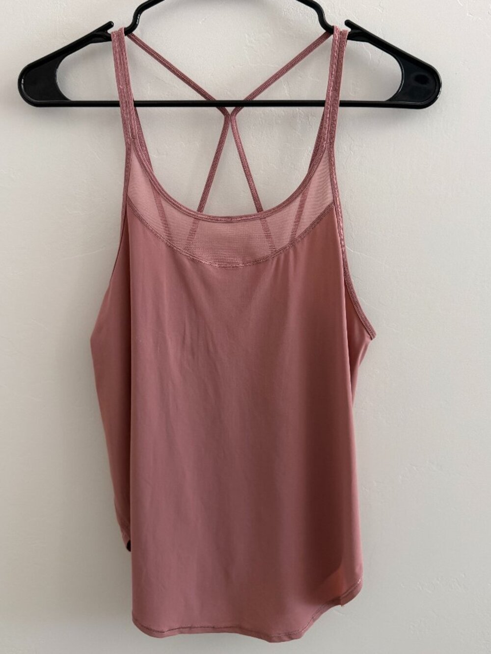 Lululemon Wild Tank Top Dusty Rose Pink Strappy Mesh Yoga Athletic Womens Sz 6